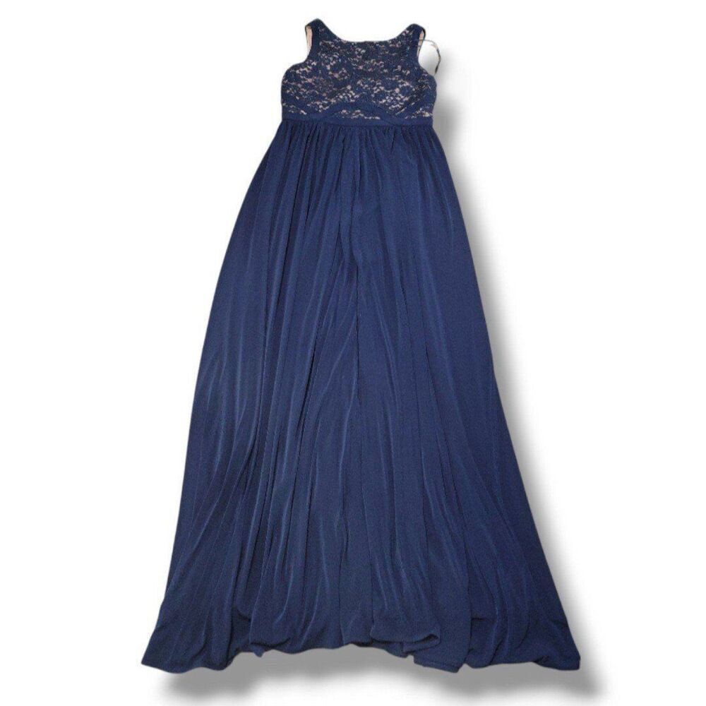 Nightway Dress Size 8 Formal Dress Sequined Lace Top Sleeveless Maxi Dress Gown